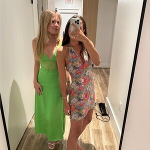 Floral Sequin Halter Mini Dress - Multicolor